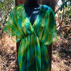 vibrant green/turquoise bathing suit cover